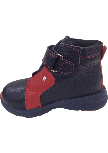 1001 Ridente Lacivert Kırmızı Bebe Erkek Çocuk Bot % 100 Deri Lastik Vetek Cırtlı modelleri