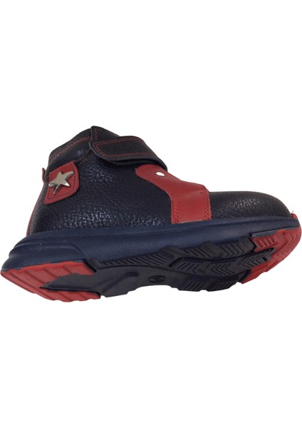 1001 Ridente Lacivert Kırmızı Bebe Erkek Çocuk Bot % 100 Deri Lastik Vetek Cırtlı indirimleri