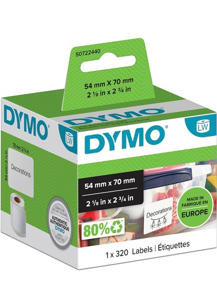 S0722440, Lw Disket Etiketi, (70X54 Mm) 320 Etiket/paket - (99015)