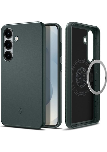Galaxy S25 ile Uyumlu Ince Kılıf Thin Fit Hava Kanalı Teknolojisi Askeri Sınıf Koruma Thin Fit Magfit Özellikli Abyss Green Kapak - ACS08994