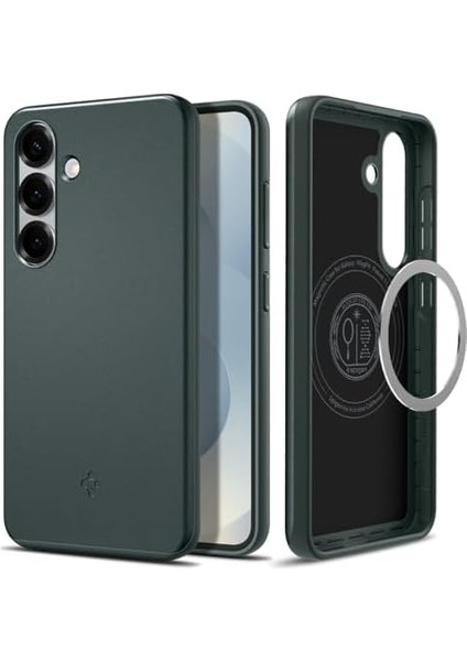 Galaxy S25 ile Uyumlu Ince Kılıf Thin Fit Hava Kanalı Teknolojisi Askeri Sınıf Koruma Thin Fit Magfit Özellikli Abyss Green Kapak - ACS08994 modelleri