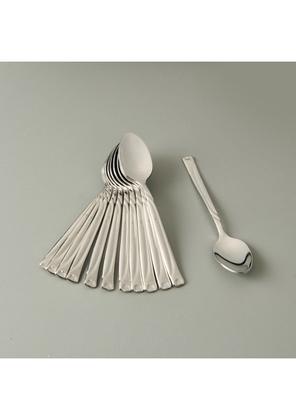 Fiesta Sade 12'li Çay Kaşığı - Gümüş - 11 cm