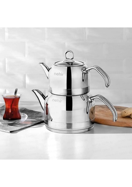 Lotus Midi Çelik Çaydanlık Takımı - Gri - 1,9 Lt + 1,3 Lt fiyatları