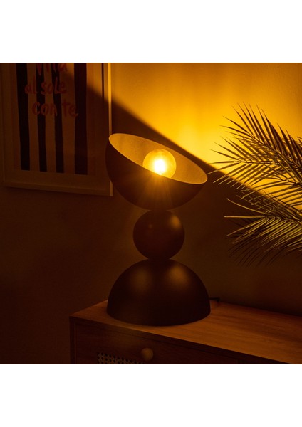 Lighting Büyük Boy 3 Katlı Metal Masaüstü Abajur - Siyah fiyatları