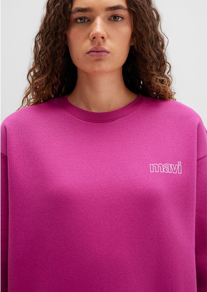 Mavi Logo Baskılı Pembe Sweatshirt 1611656-70943