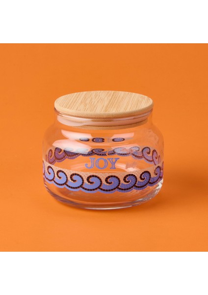 Blue Mosaiq Joy Kapaklı Cam Kavanoz - Renkli - 430 ml