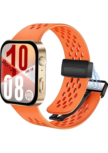 Fit 4/4 Pro/fit 3 ile Uyumlu Air Loop Kordon Manyetik Kilit Mekanizmalı Nefes Alabilirlik Sağlayan Delikli Doku Deformasyona Karşı Dayanıklı Yedek Fit 4 Kayışı