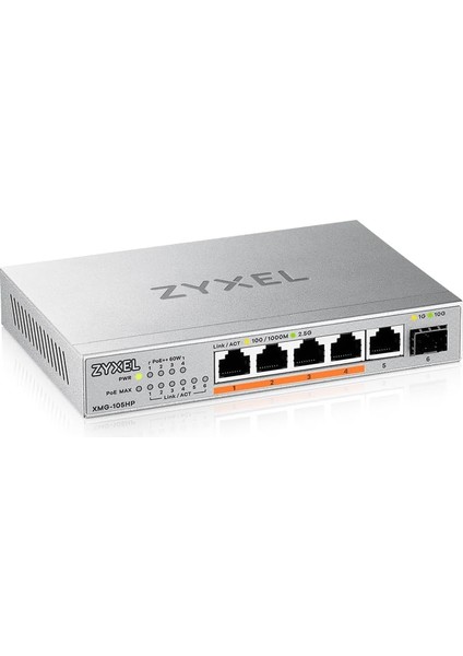 5-Port Poe 2.5g Multi-Gig Unmanaged Switch | 4x Poe++ (60W) ile @ 70W | 1x 10G Sfp+ | Masaüstü Veya Duvar Montajı
