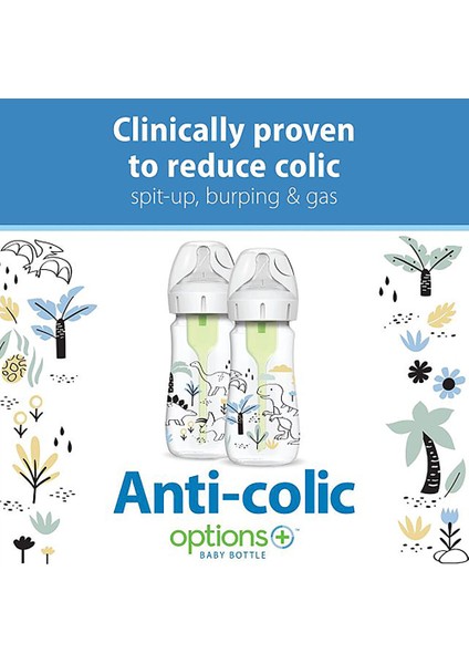 Db 91010 270 ml Pp Geniş Ağız Anti-Kolik Options+, Dinozor Desenli, Tekli Pak modelleri