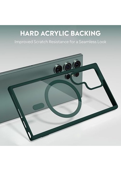 Için Kılıf Kamera Korumalı Şarj Özellikli Şeffaf Renkli Kılıf (Yeşil, Galaxy S23 Ultra) fiyatları