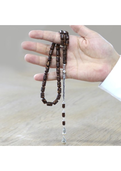 925 Ayar Gümüş Kral Zincir Püsküllü Kapsül Kesim Kahverengi Kokulu Tarçın Ağacı Tesbih modelleri