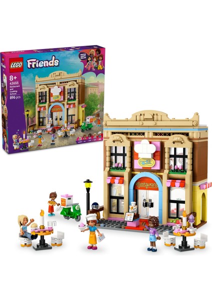 Restoran ve Aşçılık Okulu 42655-8 Yaş ve Üzeri Erkek ve Kız Çocukları Için Mini Bebek Içeren Yaratıcı Oyuncak Yapım Seti, Doğum Günü Hediyesi (896 Parça)