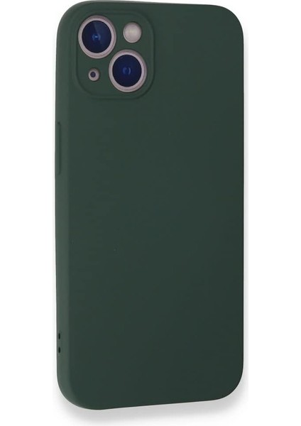 Aksesuar 14 ile Uyumlu Içi Kadife Dışı Mat Yapıya Sahip Kamera Korumalı Lansman Silikon Kılıf (Yeşil)