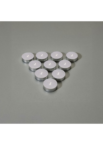 25'li Tealight Mum - Gri - 3,8 cm