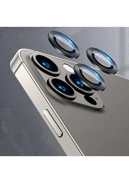 13 Pro Ile Uyumlu Arka Kamera Tempered Çözünürlük Engellemeyen, Parmak Izi Bırakmayan, Tozdan Koruyan Camera Protection 13 Pro Lens (Siyah)