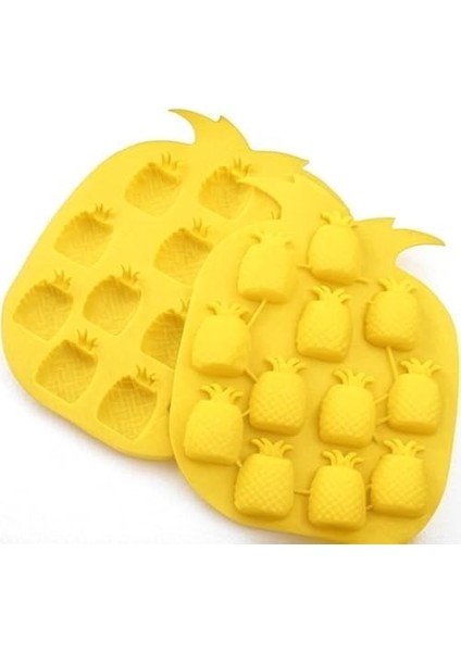 12&apos;li Ananas Şeklinde Silikon Buz ve Çikolata Kalıbı | Silikon Yapışmaz Buzluk Ananas Buz Kalıbı fiyatları