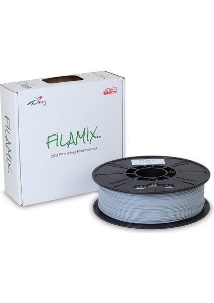 Filamix Pla + 1.75 mm Filament 1 kg Plus Gümüş Gri