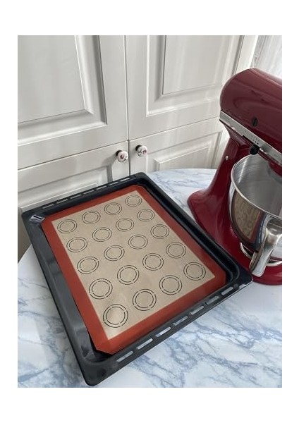 Yapışmaz Makaron Silpat, Kırmızı Çerçeveli, 18 Halkalı fiyatları