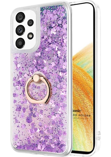 Galaxy A33 5g Için Kılıf Glitter Holder Mor [galaxy A33 5g ile Uyumlu Kılıf - Mor]