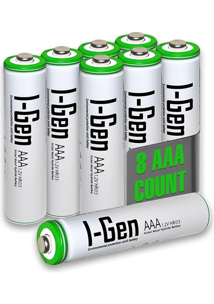 B140 8 Adet Aaa 650 Mah Şarj Edilebilir Pil 1.2V Ni-Mh Şarjlı Pil