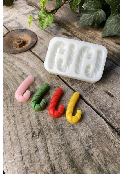 Concept Baston Şeker Mini Dörtlü Mum Kalıbı (Silikon)