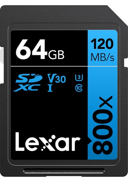 64GB Professional 800X Sdxc™ Uhs-I, Up To 120MB/S Read 45MB/S Write C10 V30 U3