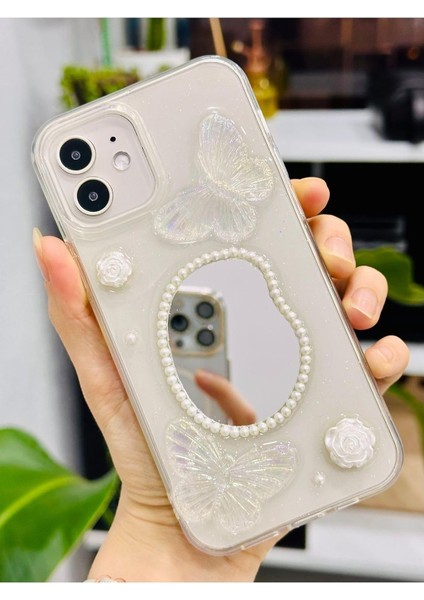 Go Aksesuar 12 ve 12 Pro ile Uyumlu Aynalı Darbe Önleyici Kamera Korumalı Silikon Kılıf