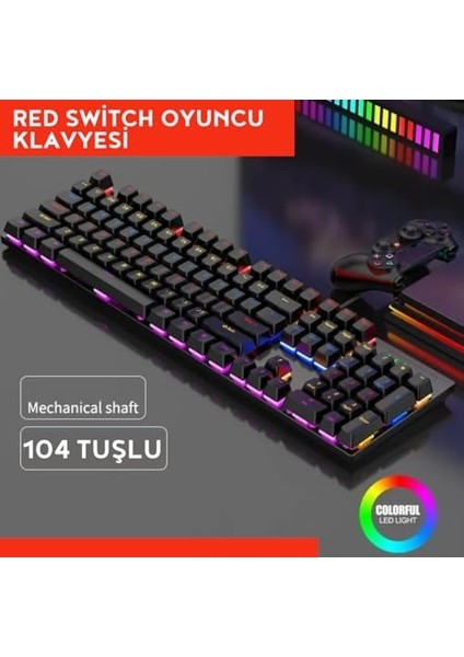 Katsuta Red Switch Mekanik Gaming Oyuncu Klavyesi 11 Işık Animasyonlu LED Işıklı modelleri