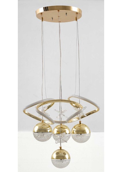 Hobo Dron Modern Ledli 3 Renk Anahtardan Gold Modern Salon ve Oturma Odası Avıze