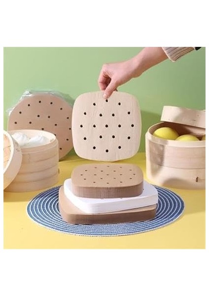 50 Adet Air Fryer Pişirme Kağıdı Tek Kullanımlık Hava Fritöz Yapışmaz Yağlı Kağıt Delikli Model