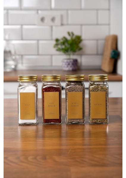 Cam Seti Kapaklı Etiketli Takımı