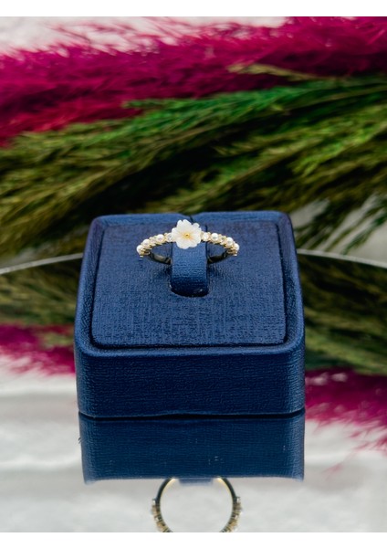 925 Ayar Gümüş Incili Sedefli Spor Model Popüler Kadın Yüzük modelleri