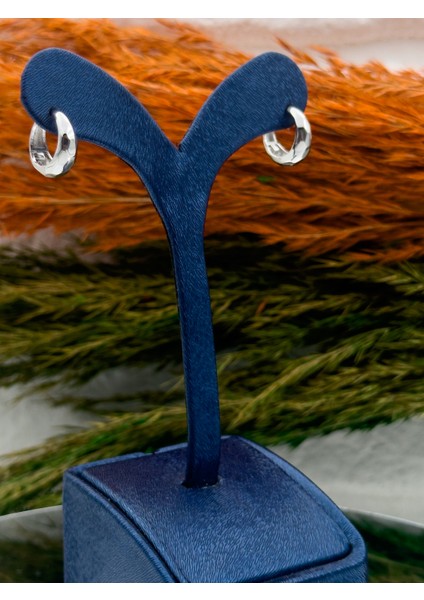 925 Ayar Gümüş Kalemli Spor Halka Modeli Popüler Kadın Küpe