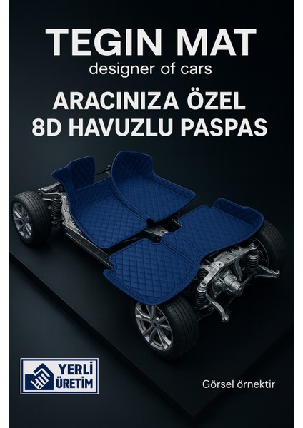 Volkswagen Jetta 2005-2011 Arası 8d Araca Özel Havuzlu Suni Deri Paspas Lacivert (Tam Kaplama, 11 Mm, Kokusuz)