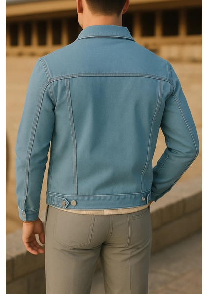 Erkek Mevsimlik Slim Fit Trend Klasik B.mavi Kot Ceket indirimleri