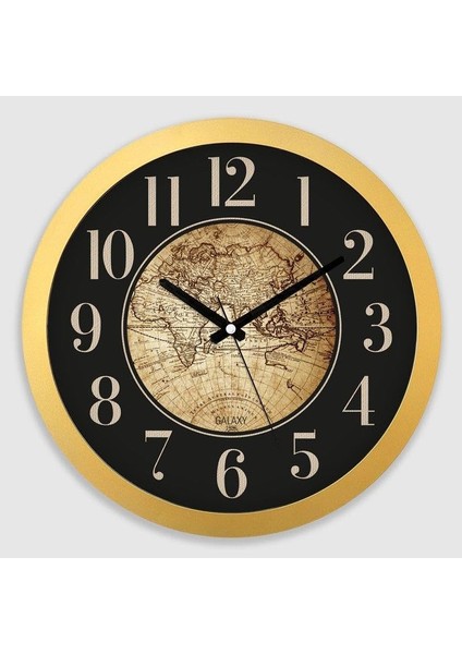 Premium Serisi Dünya Haritası Kadranlı Duvar Saati 35 cm