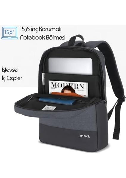 Unicity Eco MCE-1103 Çevre Dostu Laptop Sırt Çantası, Çantası, Air/pro ile Uyumlu Sırt Çantası, Erkek Kadın Bilgisayar Çantası, Siyah fiyatları