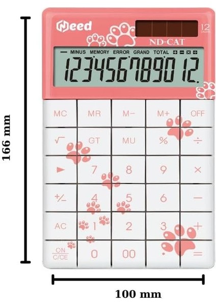 Nd-Cat Pembe Kedi Pati Desenli Hesap Makinesi modelleri