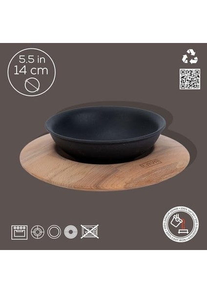 Döküm Yuvarlak Kase, Çap 14 Ahşap Altlıklı - Lv As 167 fiyatları