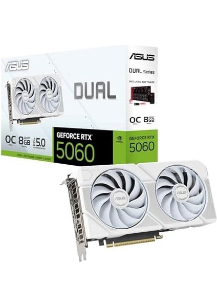 DUAL-RTX5060-O8G-WHITE-NVIDIA-GEFORCE-RTX 5060-8GB GDDR7-128BIT-OC-HDMI-3XDP-DLSS3 Ekran Kartı fiyatları