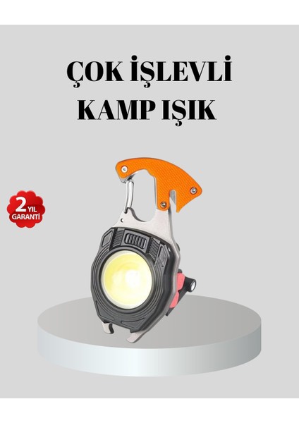 Nrzsnt Çok Fonksiyonlu Anahtarlık Fener – Güçlü LED Işıklı, Şarjlı, Düdüklü ve Tornavidalı Mini El Feneri