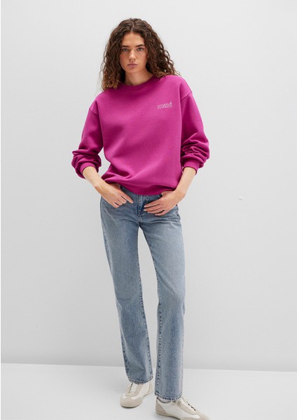 Mavi Logo Baskılı Pembe Sweatshirt 1611656-70943