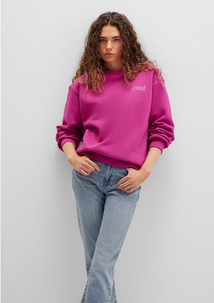 Mavi Logo Baskılı Pembe Sweatshirt 1611656-70943
