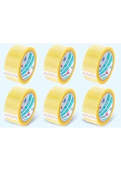 Şeffaf Koli Bandı - 45MM*100MT - 38 Mikron - Akrilik (6 Adet)