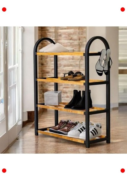 Ahşap Çubuklu Ayakkabılık - 4 Bölmeli fiyatları