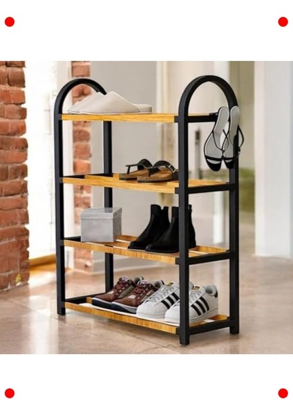 Ahşap Çubuklu Ayakkabılık - 4 Bölmeli modelleri