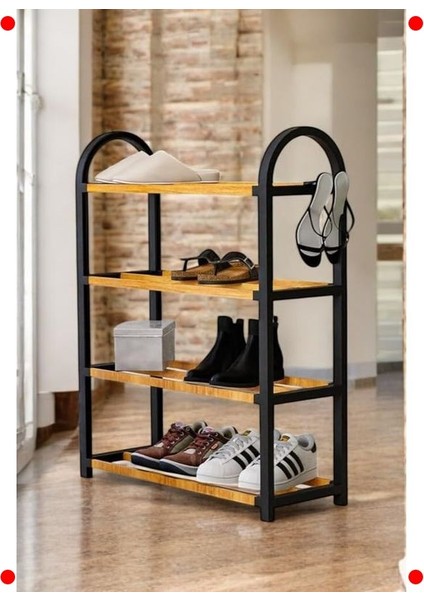 Ahşap Çubuklu Ayakkabılık - 4 Bölmeli indirimleri