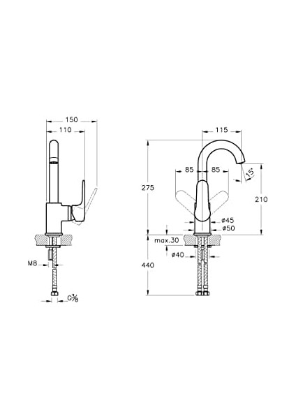Root Round A42754 Döner Lavabo Bataryası, Krom modelleri