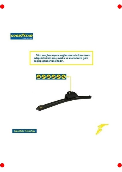 Muz Tipi Süper Sessiz Ön Silecek Seti (650MM+450MM) fiyatları