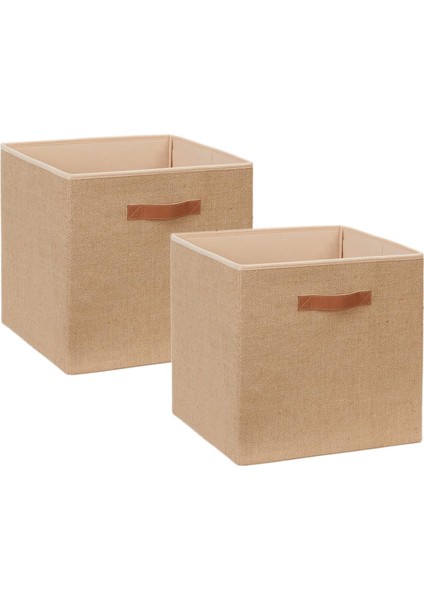 Textile 2&apos;li Jüt Kutu Set 33X30X33 cm